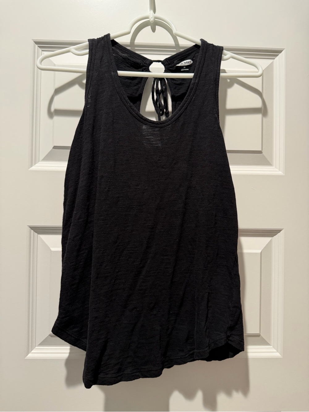 Old Navy Black Racerback Tank with Tie Detail